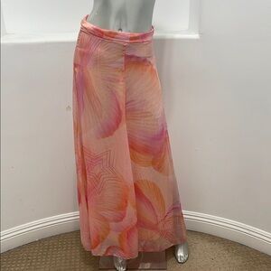 Forte _ Forte Le Stampe Silk Pink Sheer Stars Women's Maxi Skirt Size FR 1